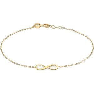 9ct Yellow Gold Infinity Bracelet Adjustable Womens Gold Jewelry Gift for Her
